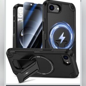 Black Tech & Design Phone Case with Stand